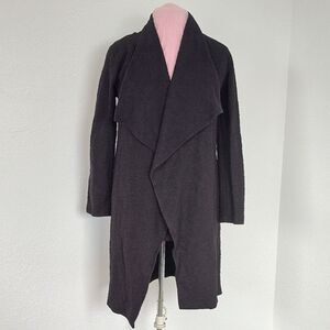 Steve Madden Chunky Long Sweater Jacket Asymmetrical Cotton Black Small Boho